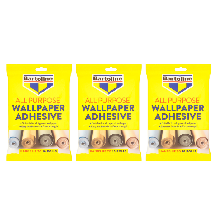 Bartoline All Purpose Adhesive  Wallpaper 10 Rolls - Pack of 3