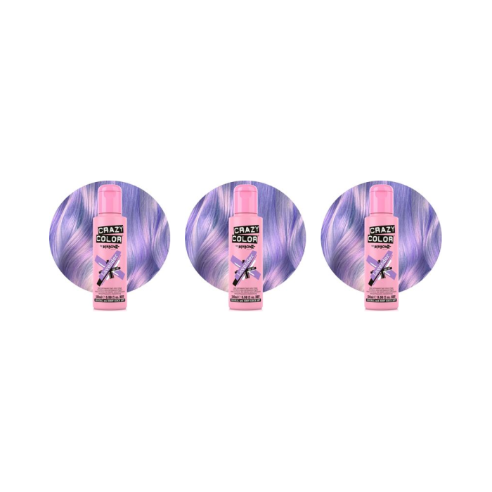 Crazy Color 54 Pastel Lavender Semi-Permanent Hair Color 100ml - Pack of 3