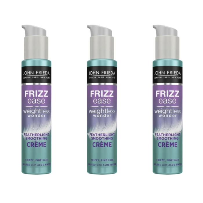 John Frieda Frizz Ease Weightless Wonder Smoothing Crème Hair Treatment 100ml - Pack of 3