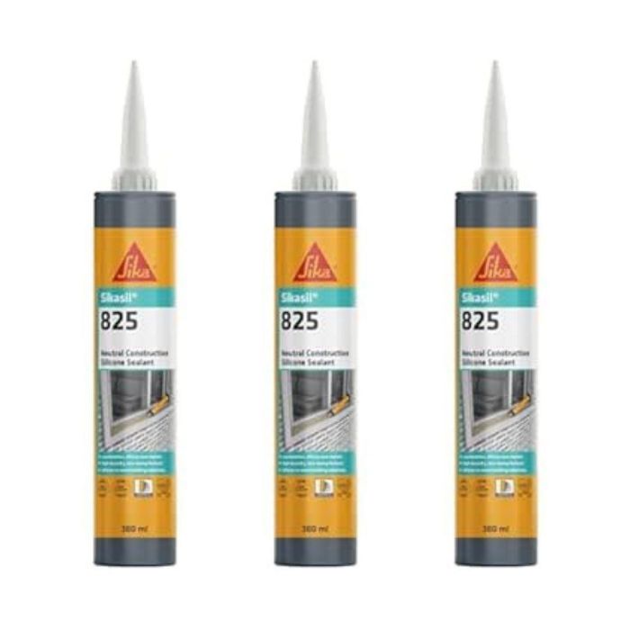 Sikasil 825 Silicone Sealant Brick Red Adhesion 380 ML - Pack of 3