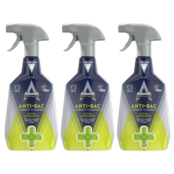 Astonish Specialist Antibacterial Surface Cleanser Spray 750ml - Pack of 3