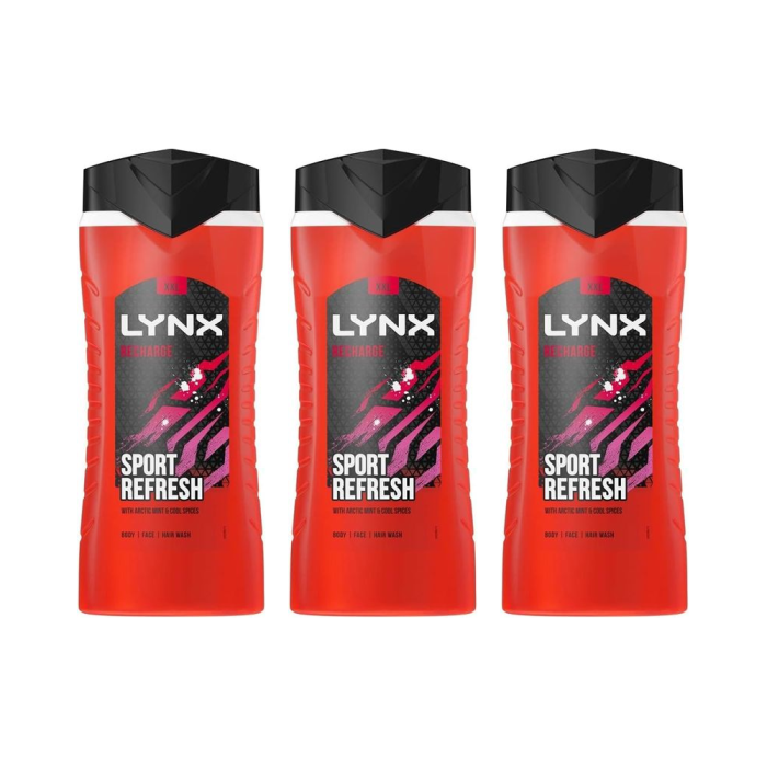 Lynx Sport Fresh Recharge Shower Gel 500 ML - Pack of 3