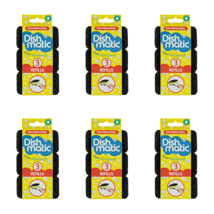 Dishmatic Extra Heavy Duty Refills 3 Pieces - Pack of 6