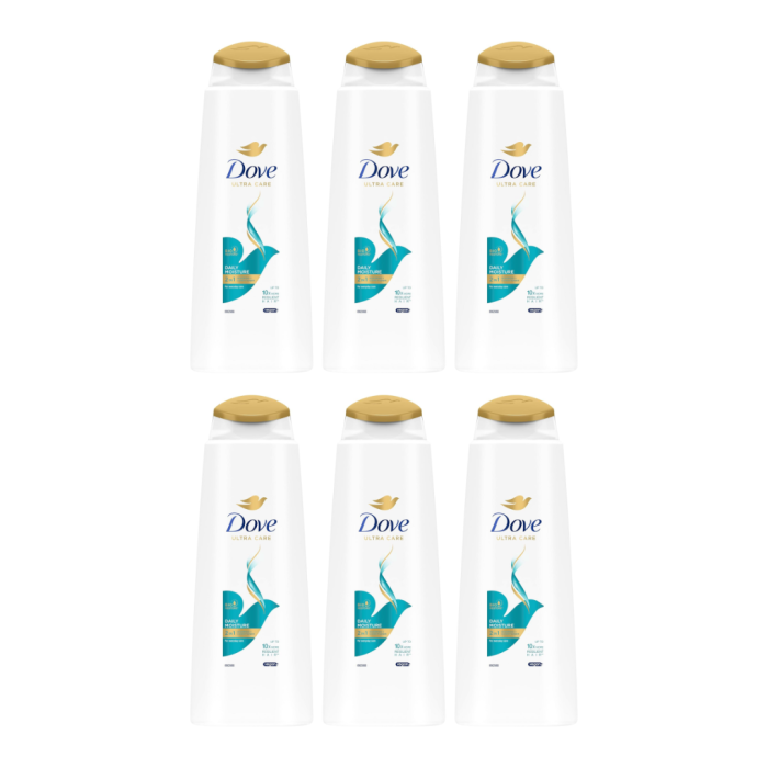 Dove Ultra Care 2in1 Daily Moisture Shampoo and Conditioner 400ml - Pack of 6