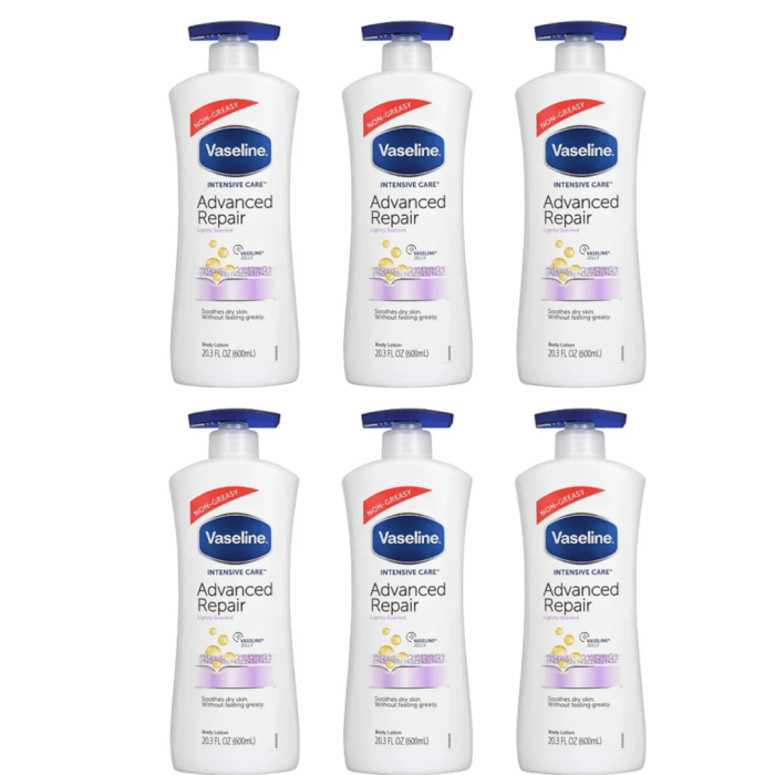 Vaseline Advance Repair Lotion Pump 600ml - Pack of 6