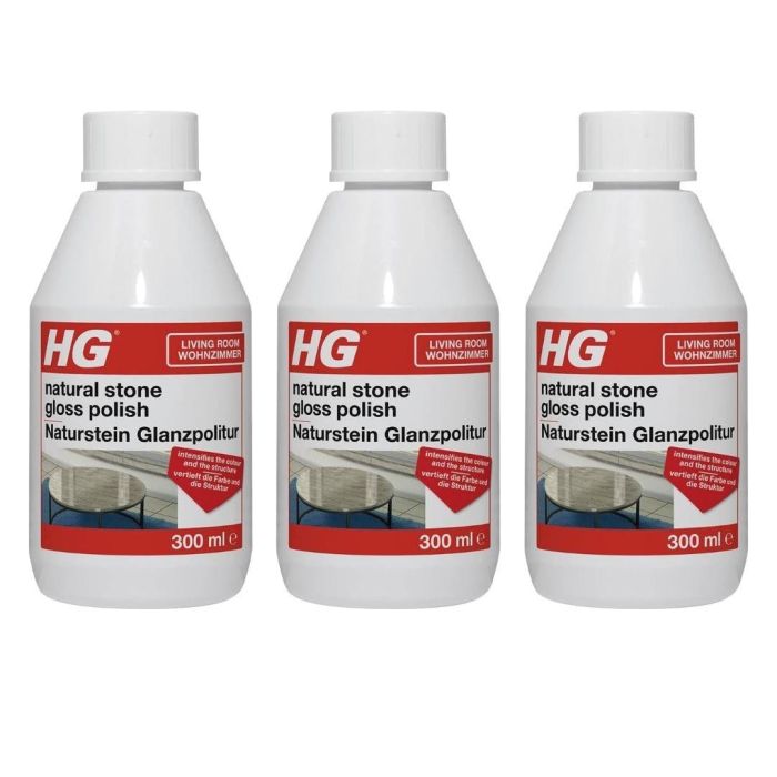 HG Natural Stone Gloss Polish Stain-Free Restore & Shine 300ml - Pack of 3