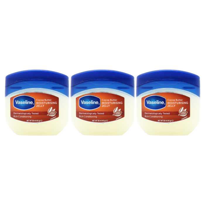 Vaseline Moisturising Jelly Cocoa Butter 50ml - Pack of 3