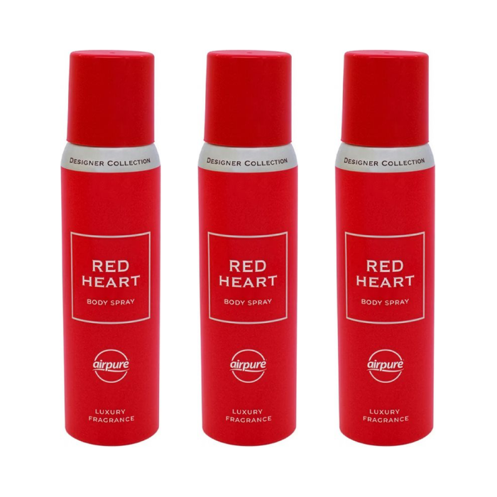 Airpure Designer Body Spray Ladies Red Heart 100ml - Pack of 3