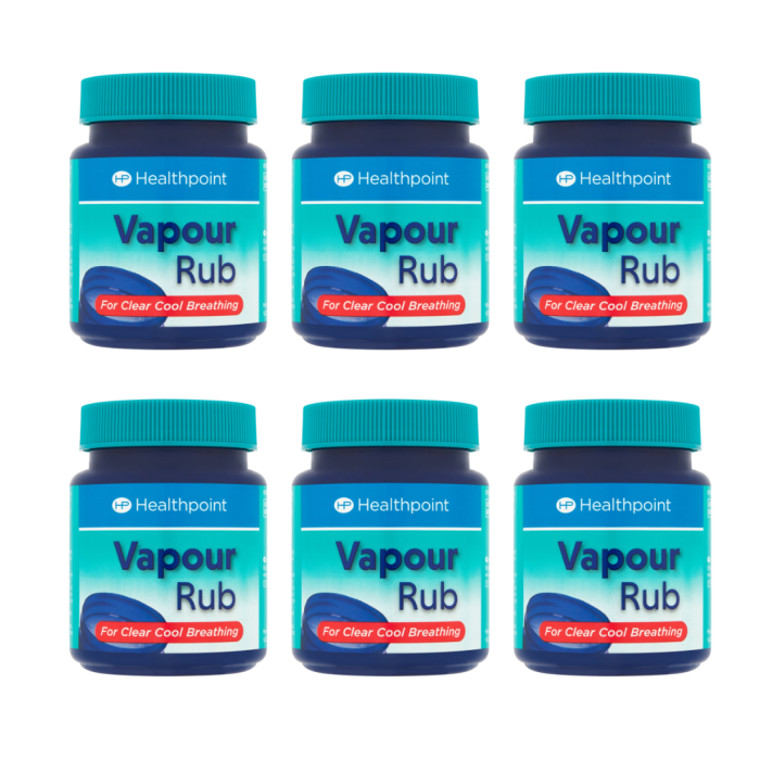 Healthpoint Vapour Rub for Clear Breathing Relief from Coughs 100ml - Pack of 6