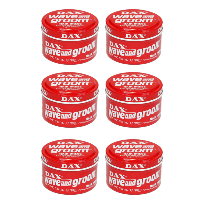DAX WAX Wave and Groom Hair Dress for Maximum Hold 3.5 oz - Pack of 6