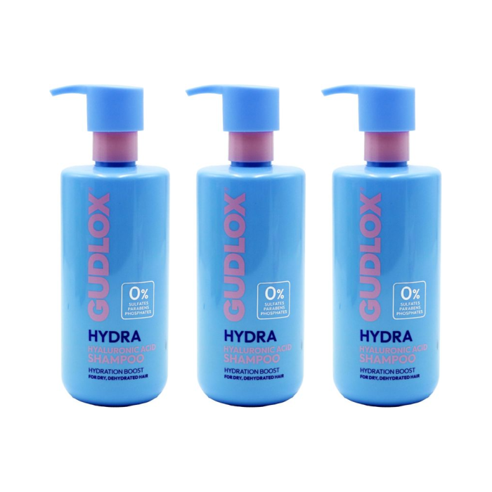 Gudlox Hydra Hyaluronic Acid Sulphate Free Shampoo 400ml - Pack of 3