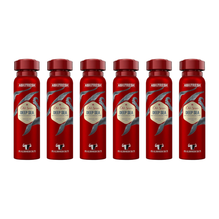 Old Spice Deep Sea Men's Deodorant Body Spray 150ml - Pack of 6