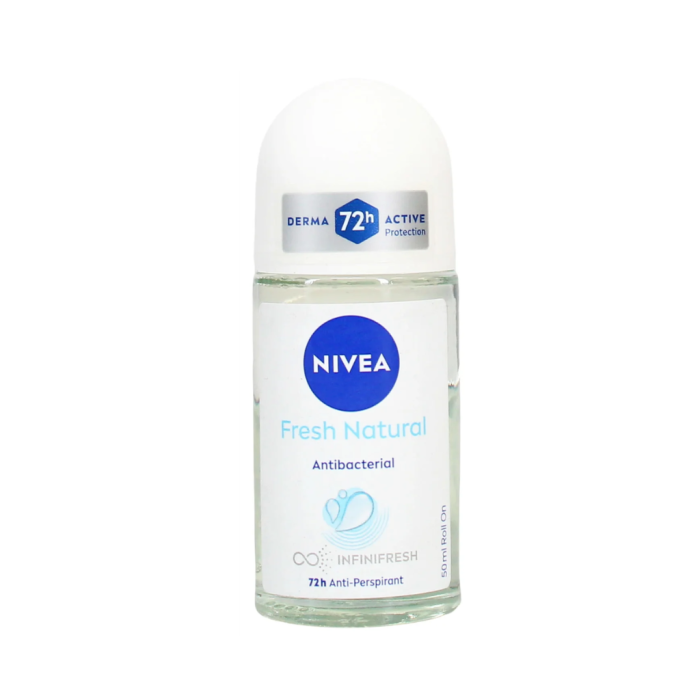 Nivea 72h Fresh Natural Antibacterial Roll On Deodorant 50ml