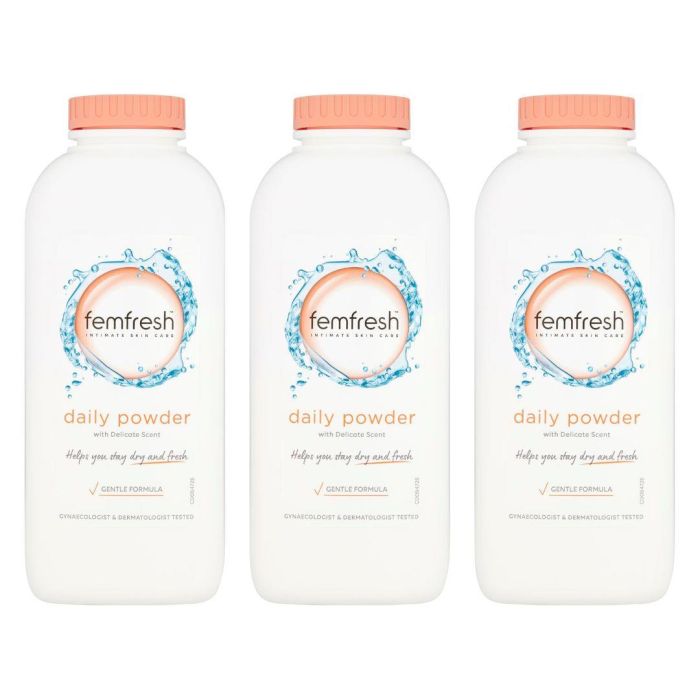 Femfresh Daily Powder with Delicate Scent For Intimate Skin Care 200g - Pack of 3