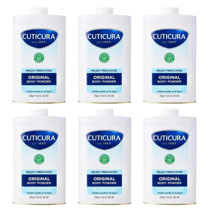 Cuticura Mildly Medicated Body Powder 250g  x 6