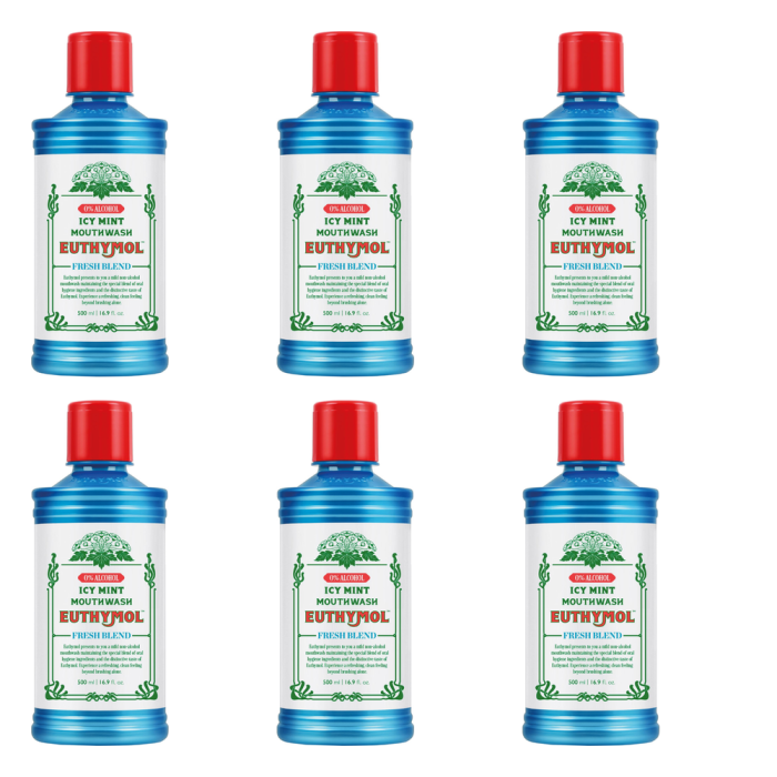 Euthymol Icy Mint Mouthwash 500ml - Pack of 6