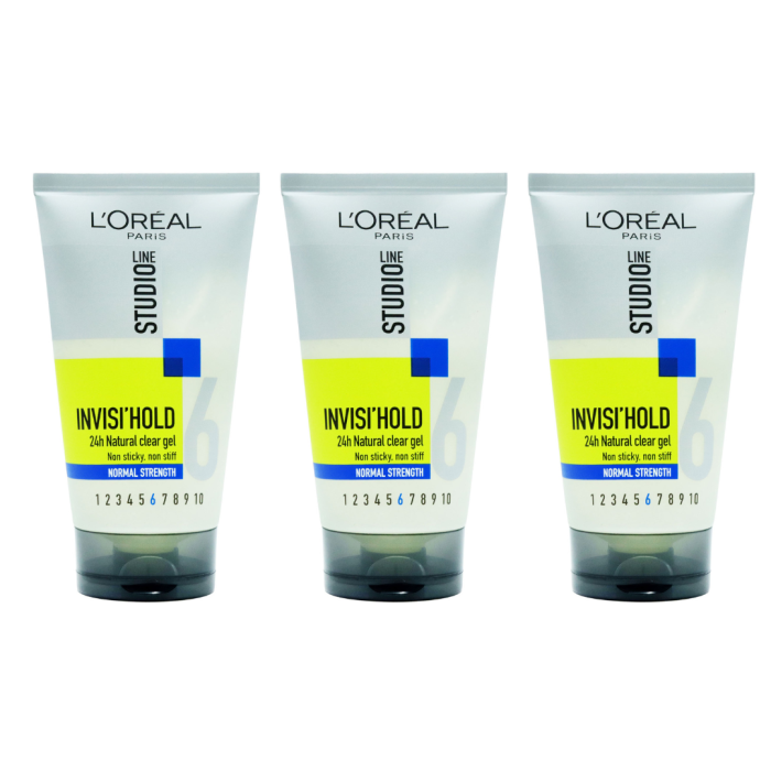 L'Oreal Paris Studio Line Invisi Hold Hair Gel Normal Strength 150ml - Pack of 3