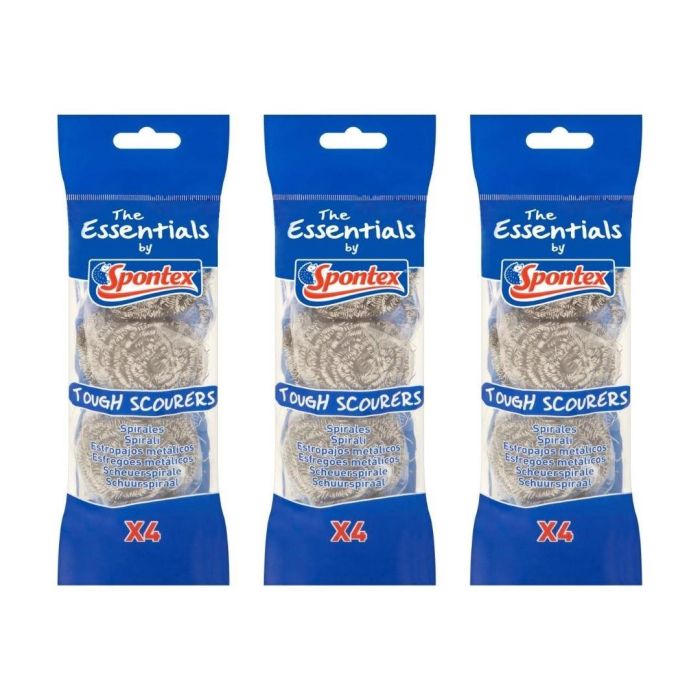 Spontex Essentials Tough Scourer 4 PK - Pack of 3