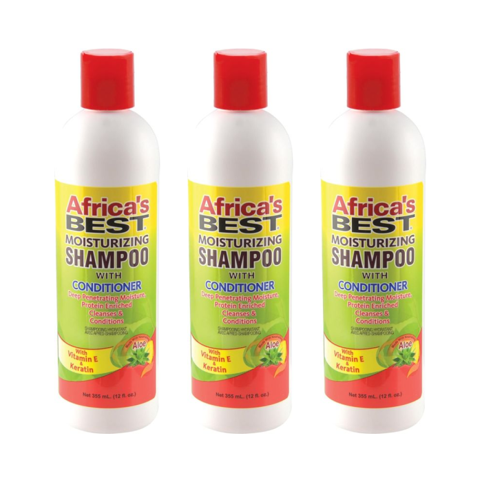 Africa’s Best Moisturizing Shampoo with Conditioner 12 Oz - Pack of 3
