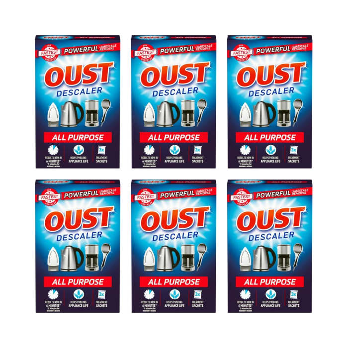 Oust Powerful All Purpose Descaler Limescale Remover 3 Sachets - Pack of 6