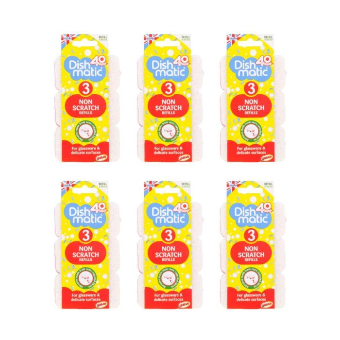 Dishmatic Non Scratch Refills 3 PK - Pack of 6
