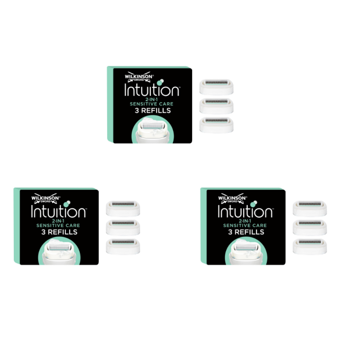 Wilkinson Sword Intuition Blades Sensitive Care Pack Of 3