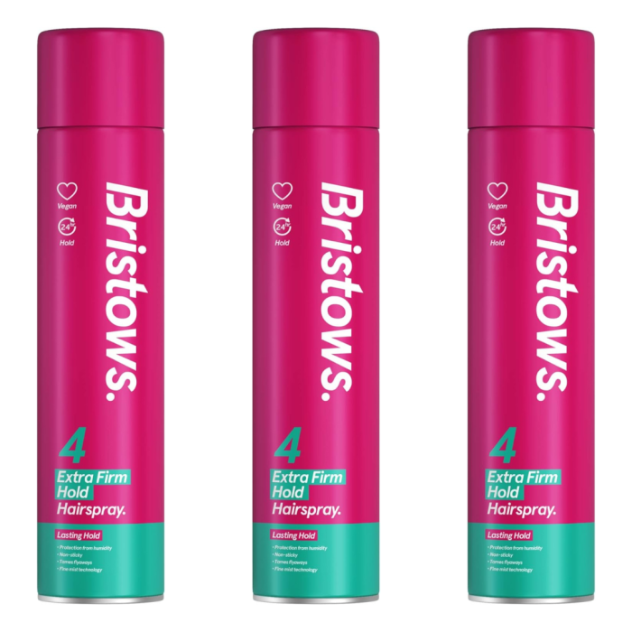 Bristows Extra Firm Hold Hairspray 400ml - Pack of 3