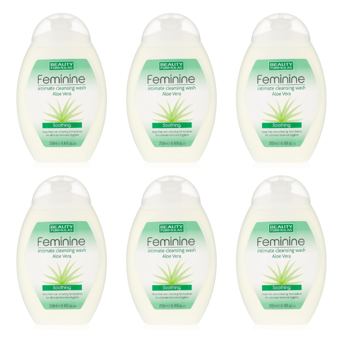 Beauty Formulas Aloe Vera Feminine Intimate Wash 250ml - Pack of 6