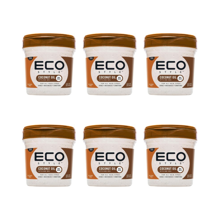 Eco Style Coconut Oil Hair Gel Hair Gel 473 ml - Pack of 6