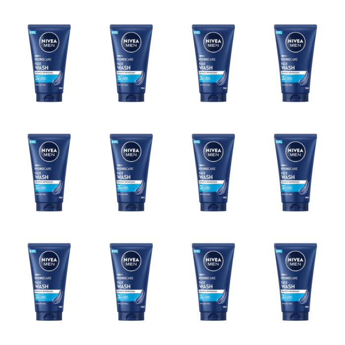 Nivea Men Hydrocare Intensity Refreshing Face Wash 150ml - Pack of 12