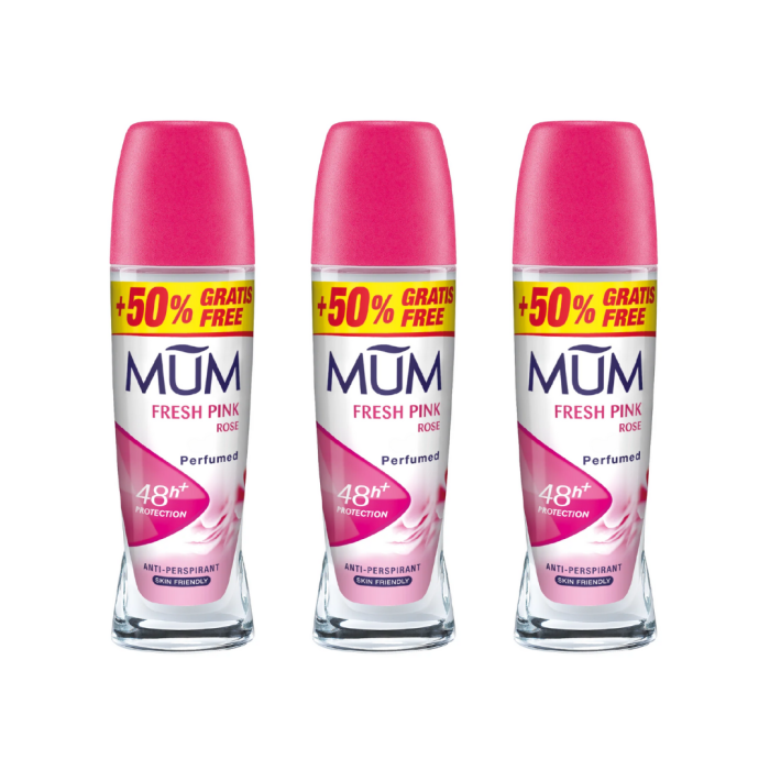 Mum Fresh Pink Rose Antiperspirant Deodorant 48hrs Protection 75ml - Pack of 3
