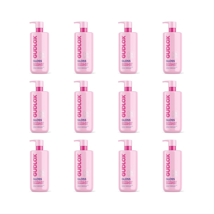 Gudlox Gloss Glycolic Acid Sulphate-Free Shampoo 400ml - Pack of 12