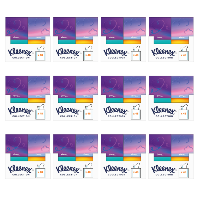 Kleenex Collection Facial Tissues Cube 48 Sheets - Pack of 12