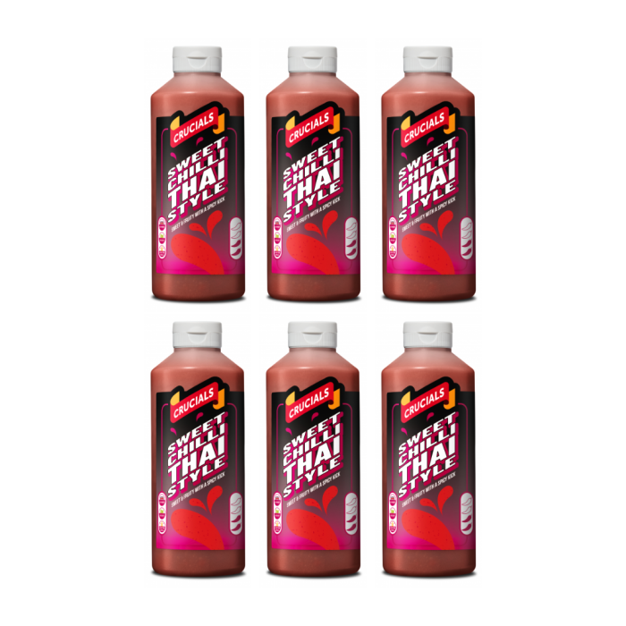 Crucials Sweet Chilli Sauce Thai Style Spicy & Fruity 500ml - Pack of 6