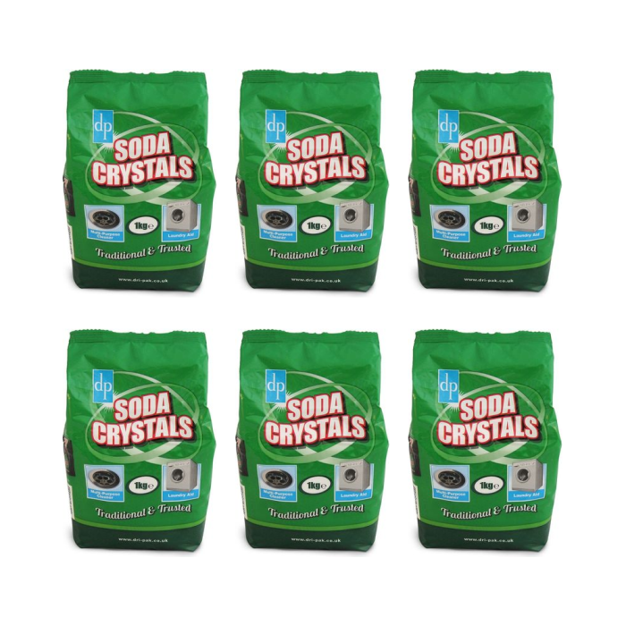 DP Wash Soda Crystals Multi-Purpose Cleaner Laundry Aid 1kg - Pack of 6