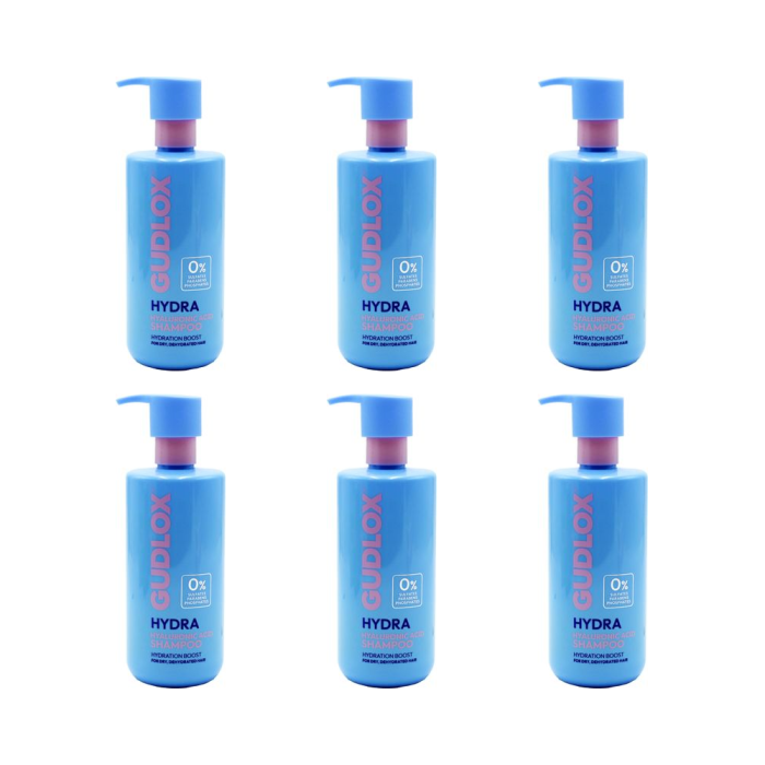 Gudlox Hydra Hyaluronic Acid Sulphate Free Shampoo 400ml - Pack of 6