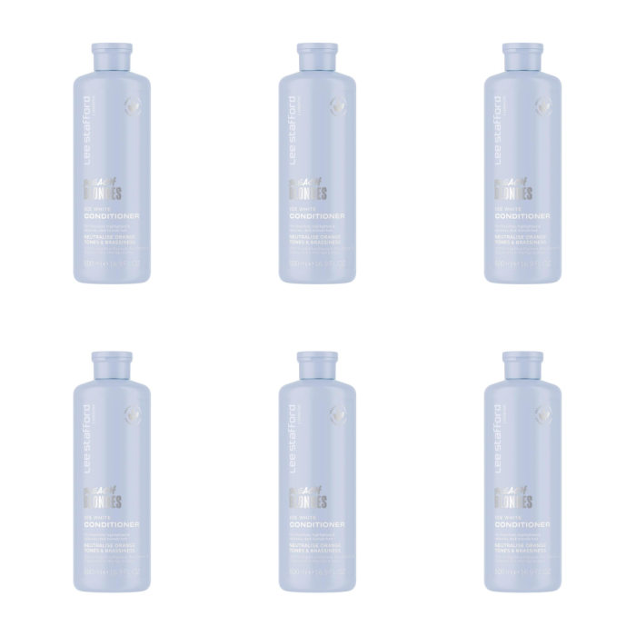Lee Stafford Bleach Blonde Ice White Conditioner 500ml - Pack of 6