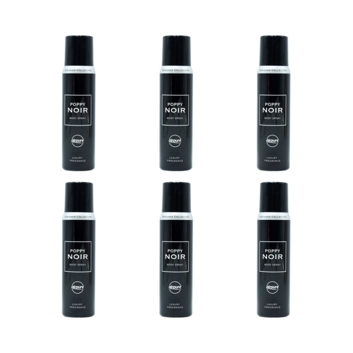 Airpure Designer Ladies Poppy Noir Body Spray 100ml - Pack of 6