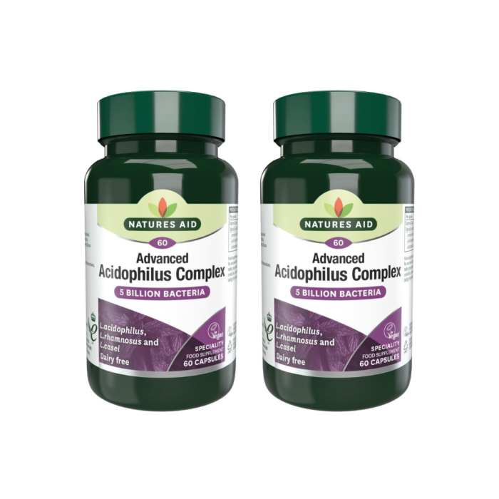 Natures Aid Advanced Acidophilus Complex Vegan 60 Capsules - Pack of 2