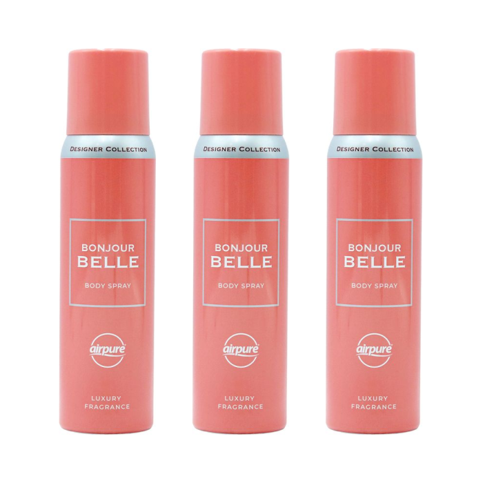 Airpure Designer Collection Ladies Bonjour Body Spray 100ml - Pack of 3