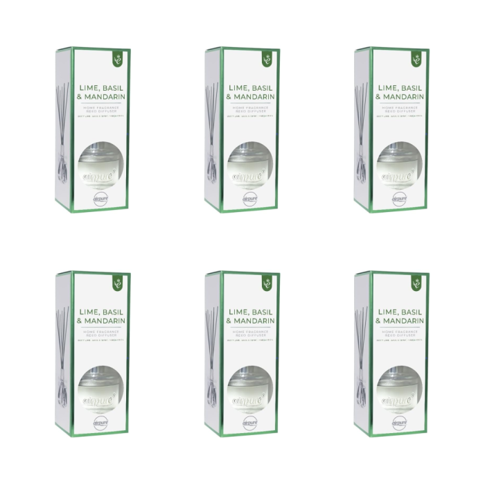 Airpure Lime Basil Mandarin Home Fragrance Reed Diffuser 100 ml - Pack of 6