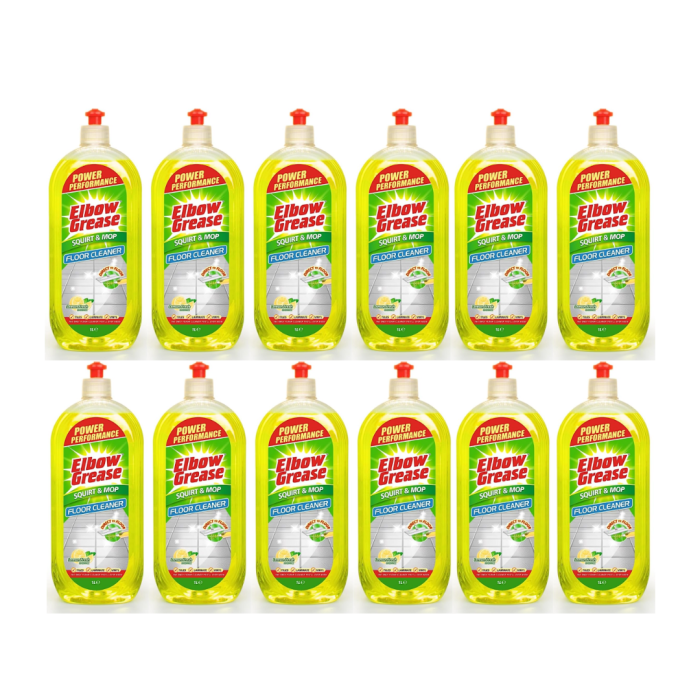 Elbow Grease Squirt & Mop Floor Cleaner Lemon Fresh For Tiles 1L - Pack of 12