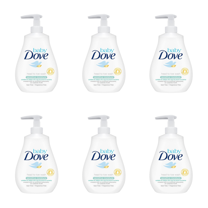 Baby Dove Head to Toe Sensitive Moisturiser 400ML - Pack of 6