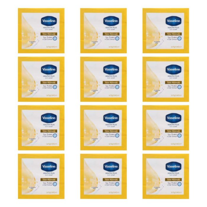 Vaseline Total Moisture Soap Bars 3 x 75g - Pack of 12