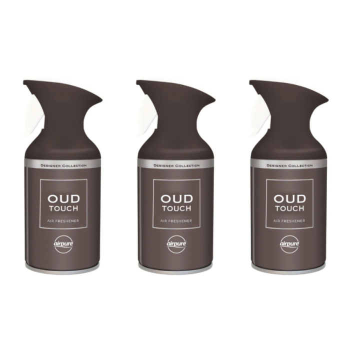 Airpure & Fresh Oud Touch Air Freshener Spray 250 ML - Pack of 3