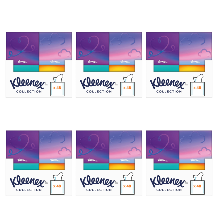 Kleenex Collection Facial Tissues Cube 48 Sheets - Pack of 6