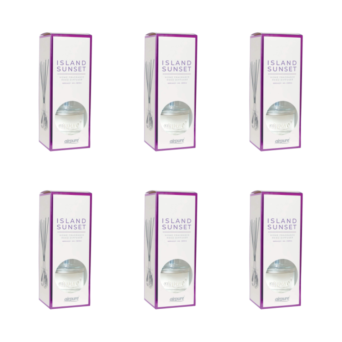 Airpure Island Sunset Home Fragrance Reed Diffuser 100 ml - Pack of 6