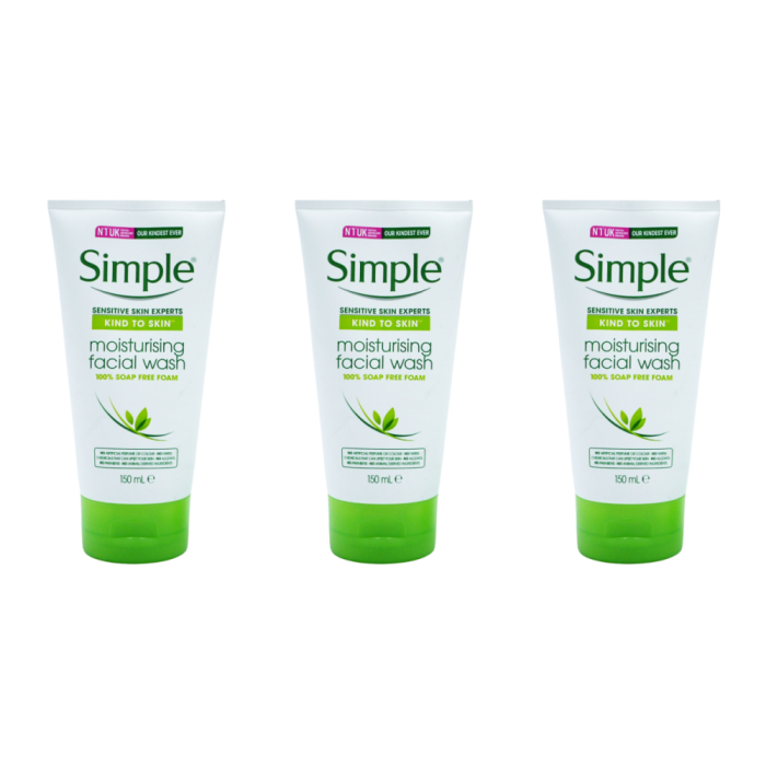 Simple Kind to Skin Moisturising Facial Wash 150 ML - Pack of 3