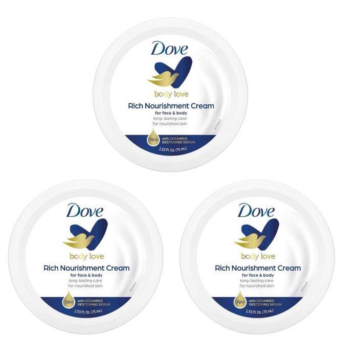 Dove Rich Nourishment Body Cream Intensive Moisturizing Care 75ml x 3