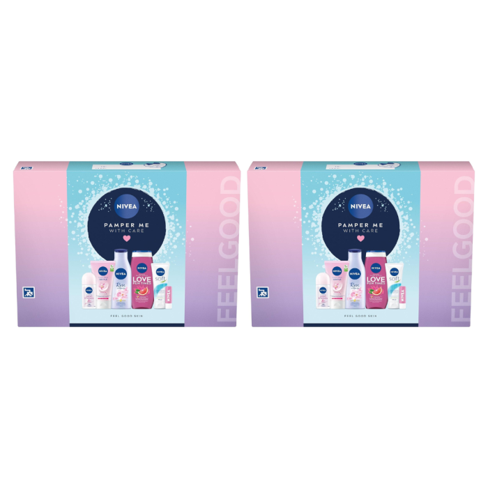 NIVEA 6-in-1 Pamper Me With Care Kit – Complete Skincare Set for Daily Nourishment & Freshness - Pack of 2